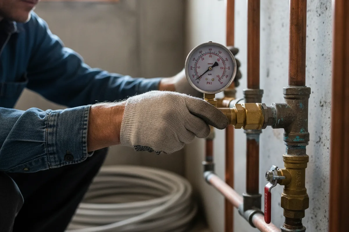 Pressure testing a repaired line during Water Line Repair in Canajoharie
